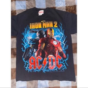 RARE Marvel Iron Man 2 x AC/DC T-Shirt
